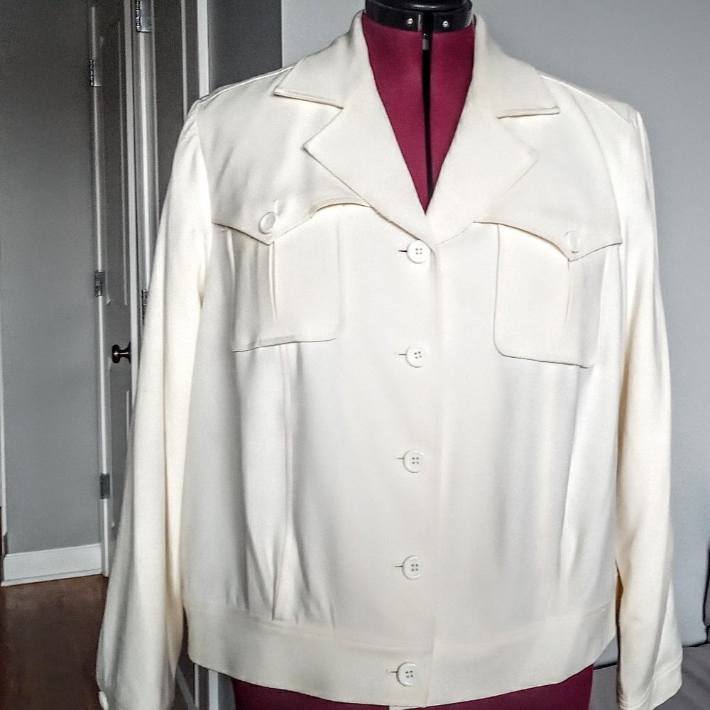 Evan Picone Ivory Wool Jacket - Picture 2 of 5